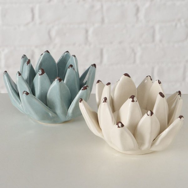 ΚΗΡΟΠΗΓΙΟ 2/ass ΑΝΘΟΣ ΛΟΤΟΣ Lotus ΠΡΑΣΙΝΟ ΛΕΥΚΟ H6cm D10cm ΚΕΡΑΜΙΚΟ