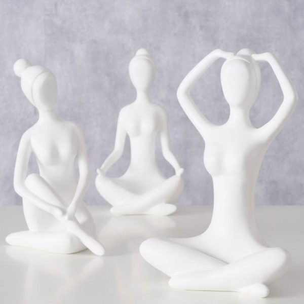 ΓΥΝΑΙΚΑ Yoga 3/ass ΦΙΓΟΥΡΑ ΛΕΥΚΟ 20x15x29cm Polyresin