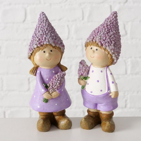 ΠΑΙΔΑΚΙΑ ΛΕΒΑΝΤΑ 2/ass ΦΙΓΟΥΡΑ Lavander ΜΩΒ ΛΕΥΚΟ 6Χ6Χ16cm, Polyresin