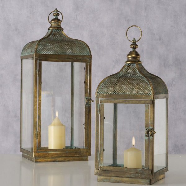 ΦΑΝΑΡΙ Set/2 Gilda, ΧΡΥΣΟ ΑΝΤΙΚΕ Indoor 20Χ20Χ47cm, 24Χ24Χ63cm ΜΕΤΑΛΛΟ