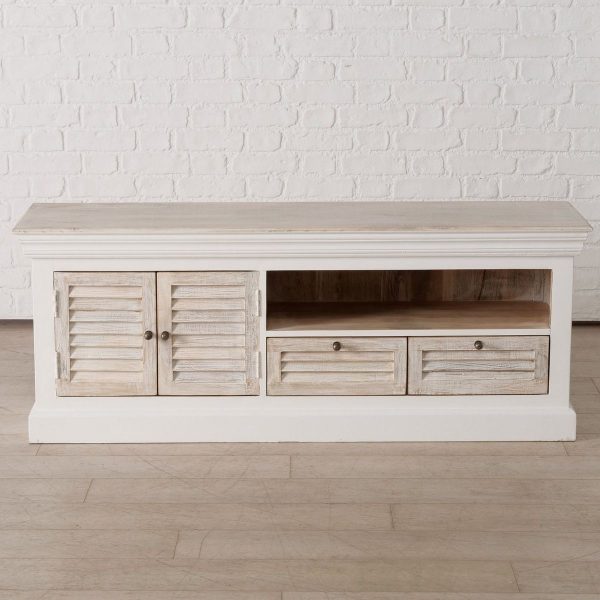 ΕΠΙΠΛΟ ΤΗΛΕΟΡΑΣΗΣ Shore ΜΕ ΣΥΡΤΑΡΙΑ ΠΑΛΑΙΩΜΕΝΟ 140Χ40Χ54cm, ΞΥΛΟ Mango, ΜΕΤΑΛΛΟ