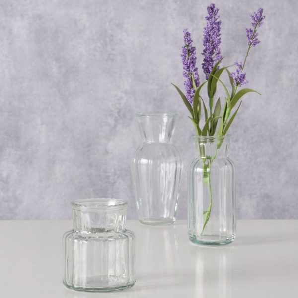 ΒΑΖΟ Tilla Set/3 H9/14/16cm, D8/6/7cm ΔΙΑΦΑΝΕΣ ΓΥΑΛΙ