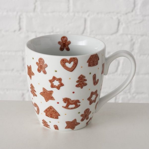 ΚΟΥΠΑ ΜΠΙΣΚΟΤΟΠΑΙΔΑ Ginger Jumbo 480ml H10cm D10cm Dishwasher proof ΛΕΥΚΟ ΚΑΦΕ ΠΟΡΣΕΛΑΝΗ