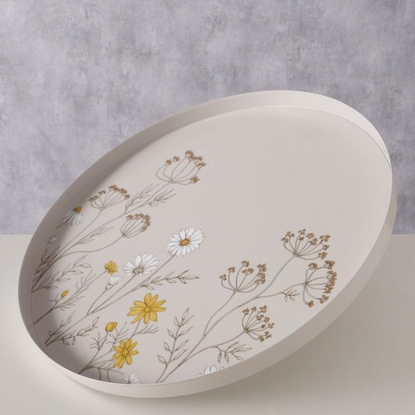 ΔΙΣΚΟΣ ΣΧΕΔΙΟ H3cm D 40cm Meadow, Floral ΜΕΤΑΛΛΟ