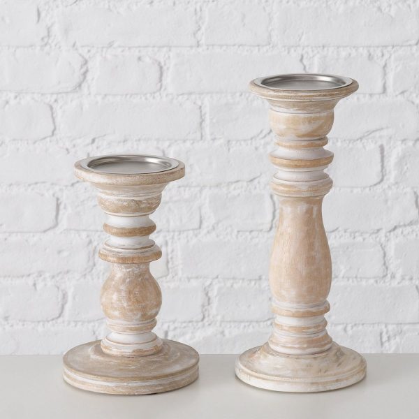 ΚΗΡΟΠΗΓΙΟ Set/2 Neley ΞΥΛΟ Mango ΦΥΣΙΚΟ H20-28cm, L10-12 cm