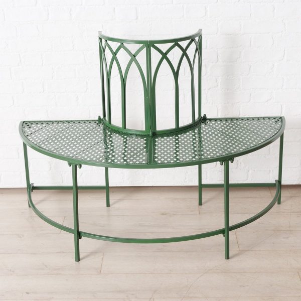 ΠΑΓΚΑΚΙ Vico 30Χ65Χ90 cm ΗΜΙΚΥΚΛΙΚΟ ΠΡΑΣΙΝΟ ΜΕΤΑΛΛΟ