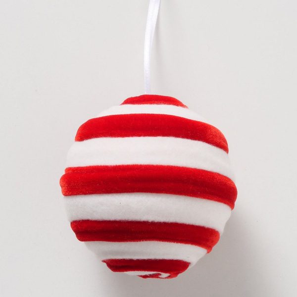 ΜΠΑΛΑ Velvy ΚΟΚΚΙΝΟ ΛΕΥΚΟ ΡΙΓΕ D10,5cm Plastic Polyester