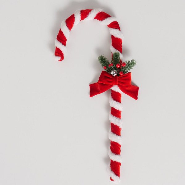 ΜΠΑΣΤΟΥΝΙ ΚΑΡΑΜΕΛΑΣ Velvy ΚΟΚΚΙΝΟ ΛΕΥΚΟ ΡΙΓΕ ΜΕ ΦΙΟΓΚΟ ΚΟΚΚΙΝΟ 27Χ6Χ58cm Polyethylene, Polyester