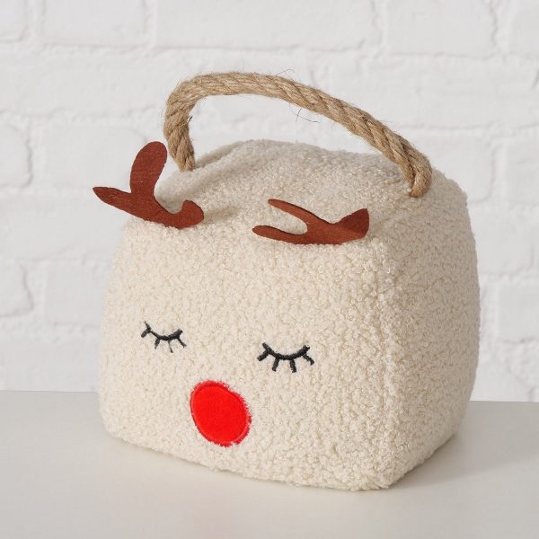 ΣΤΟΠ ΠΟΡΤΑΣ Eleah ΦΙΓΟΥΡΑ ΕΛΑΦΙ H17cm W17cm ΜΠΕΖ ΚΟΚΚΙΝΟ Polyester