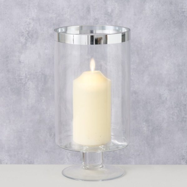 ΚΗΡΟΠΗΓΙΟ Latos ΜΕ ΠΟΔΙ ΓΥΑΛΙ ΔΙΑΦΑΝΕΣ ΡΙΓΑ ΑΣΗΜΙ H27cm D14cm