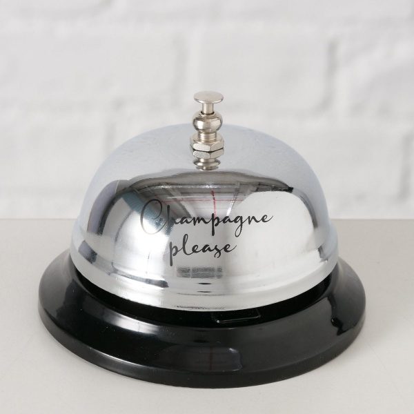 ΚΟΥΔΟΥΝΙ ΑΣΗΜΙ ΜΕΤΑΛΛΙΚΟ Champagner ΜΑΥΡΗ ΒΑΣΗ Η6cm D8,5 cm