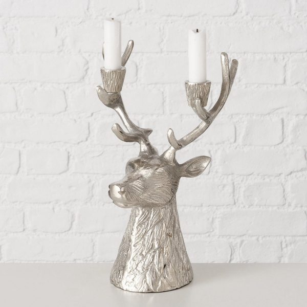 ΚΗΡΟΠΗΓΙΟ ΕΛΑΦΙ Theodor H31,5cm L20cm ΑΣΗΜΙ ΑΛΟΥΜΙΝΙΟ 20Χ15Χ31,5cm