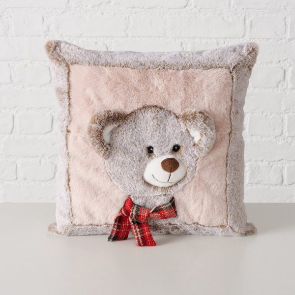 ΜΑΞΙΛΑΡΙ Lio ΣΧΕΔΙΟ 3Δ ΑΡΚΟΥΔΟΣ ΡΟΔΑΚΙΝΙ ΑΝ ΚΑΦΕ 35Χ35Χ13cm ΓΟΥΝΑ Polyester