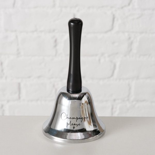 ΚΟΥΔΟΥΝΙ ΑΣΗΜΙ ΜΕΤΑΛΛΙΚΟ ME ΜΑΥΡΗ  ΛΑΒΗ Champagner H13,5cm D7,5