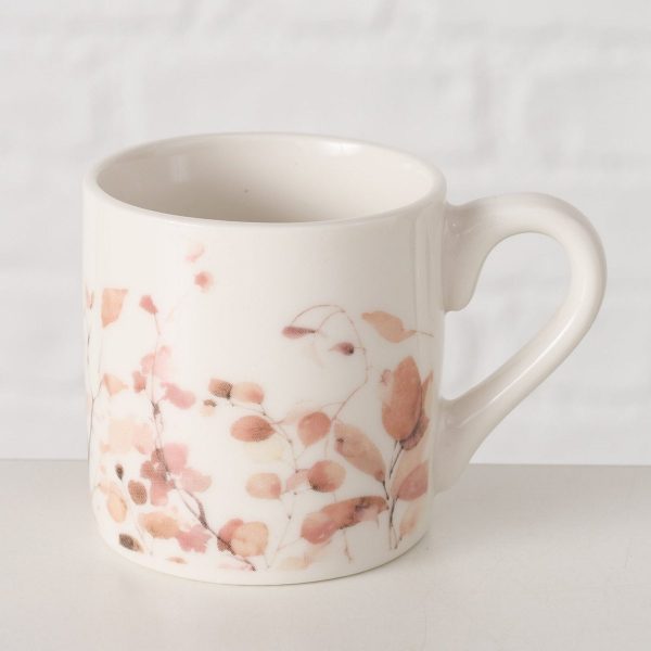 ΚΟΥΠΑ Bernada ΣΧΕΔΙΟ ΦΥΛΛΑ ΚΑΦΕ ΡΟΖ 8,5Χ6Χ6,1cm New Bone Dishwasher proof