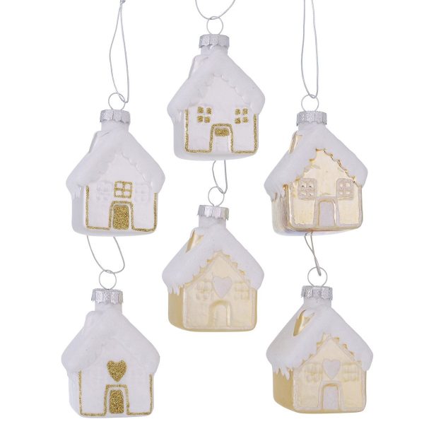 ΣΤΟΛΙΔΙ 6/ass  ΣΠΙΤΙ Nellas 4,5Χ4,3Χ6,4cm Glitter ΛΕΥΚΟ ΧΡΥΣΟ ΠΕΡΛΕ ΓΥΑΛΙ