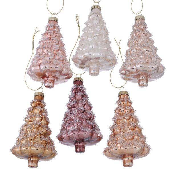 ΣΤΟΛΙΔΙ 6/ass ΔΕΝΤΡΟ ΧΡΙΣΤΟΥΓ Tannon  Η13,5cm D8cm Glitter ΡΟΖ ΣΟΜΟΝ ΛΕΥΚΟ ΓΥΑΛΙ