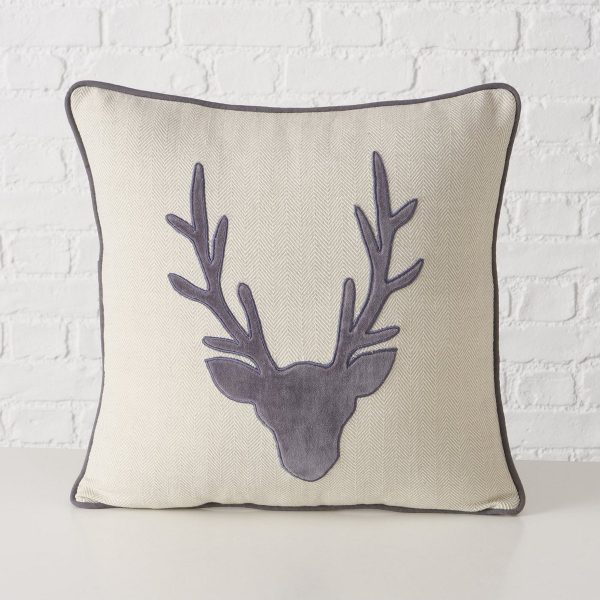 ΜΑΞΙΛΑΡΙ ΣΧΕΔΙΟ ΕΛΑΦΙ Vilbert 45Χ45Χ15cm ΜΠΕΖ ΚΑΦΕ Cotton