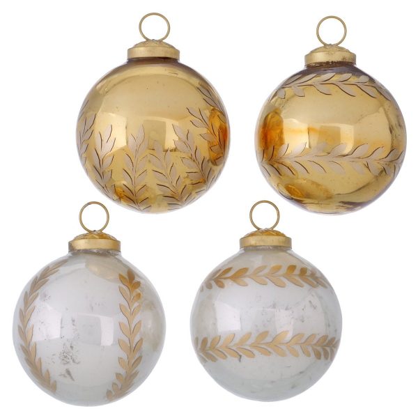 ΜΠΑΛΑ 4/ass D7,5cm ΛΕΥΚΟ ΧΡΥΣΟ ΜΕ ΦΥΛΛΑ ΓΥΑΛΙ