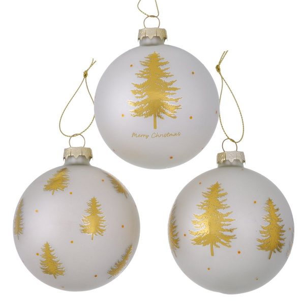 ΜΠΑΛΑ 3/ass ΛΕΥΚΟ ΠΟΥΑ Platina ΔΕΝΤΡΟ ΧΡΥΣΟ D8cm ΓΥΑΛΙ