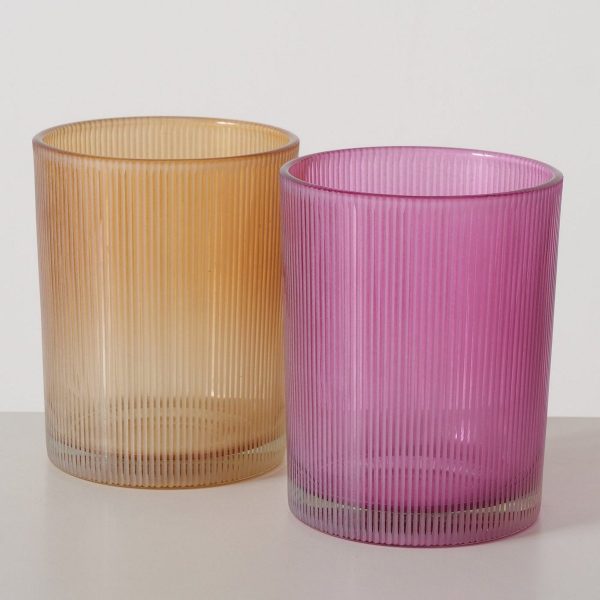 ΚΗΡΟΠΗΓΙΟ Asst/2 Farym ΡΙΓΕ ΚΑΦΕ / ΡΟΖ  ΓΥΑΛΙ D10cm H12,50 cm