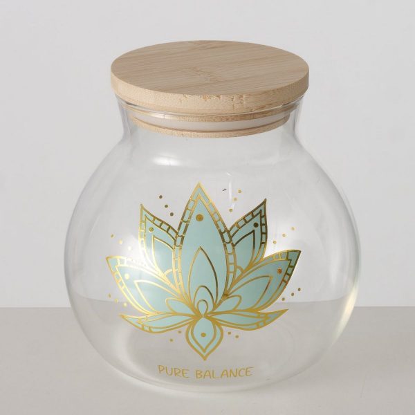 ΔΟΧΕΙΟ ΑΠΟΘΗΚΕΥΣΗΣ Bali, 1.000 ml, H13cm, D13cm, ΚΑΠΑΚΙ Bamboo ΔΙΑΦΑΝΕΣ ΓΥΑΛΙ