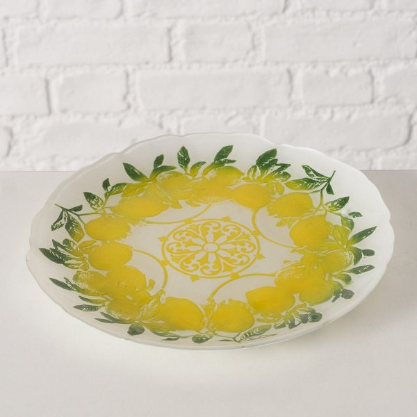 ΠΙΑΤO ΣΧΕΔΙΟ Calabria ΛΕΜΟΝΙΑ D22cm ΓΥΑΛΙ ΠΡΑΣΙΝΟ ΚΙΤΡΙΝΟ ΛΕΥΚΟ