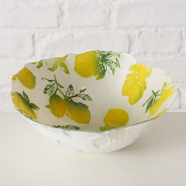 ΜΠΟΛ ΣΧΕΔΙΟ Calabria ΛΕΜΟΝΙΑ ΠΡΑΣΙΝΟ ΚΙΤΡΙΝΟ ΛΕΥΚΟ H5cm D15cm ΓΥΑΛΙ