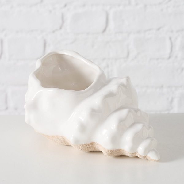 ΒΑΖΟ ΟΣΤΡΑΚΟ Shelby 15Χ11Χ8cm ΛΕΥΚΟ ΠΟΡΣΕΛΑΝΗ