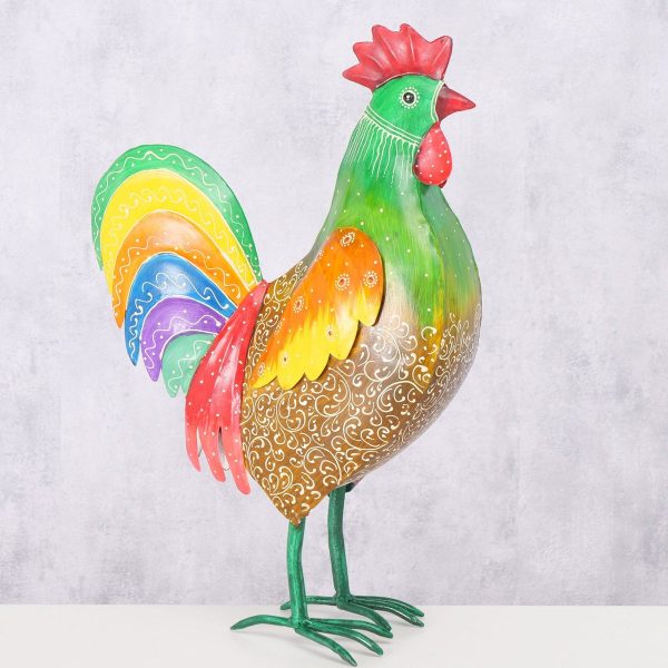 ΚΟΚΟΡΑΣ ΦΙΓΟΥΡΑ ΠΟΛΥΧΡΩΜΟ Gunnar H51cm ΜΕΤΑΛΛΟ