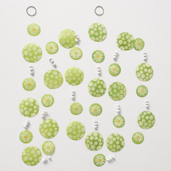 ΓΙΡΛΑΝΤΑ  Daisie  ΠΡΑΣΙΝΟ ΚΙΤΡΙΝΟ H180cm FLORAL Nylon, Capiz