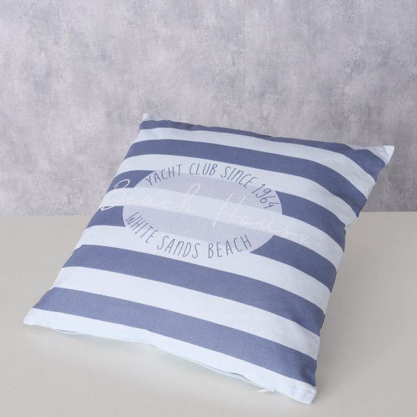 ΜΑΞΙΛΑΡΙ ΡΙΓΕ ΜΠΛΕ ΛΕΥΚΟ 45Χ45Χ5cm Cotton