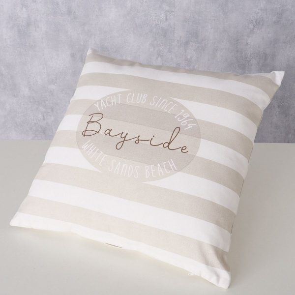 ΜΑΞΙΛΑΡΙ ΡΙΓΕ ΜΠΕΖ ΛΕΥΚΟ 45Χ45Χ5cm Cotton