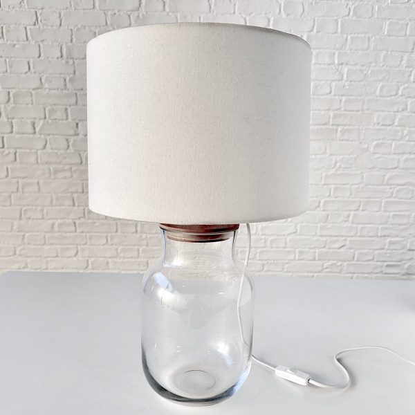 ΛΑΜΠΑ ΕΠΙΤΡΑΠΕΖΙΑ Belly ΔΙΑΦΑΝΕΣ ΓΥΑΛΙ ΚΑΠΕΛΟ ΛΕΥΚΟ Indoor H51cm D30cm