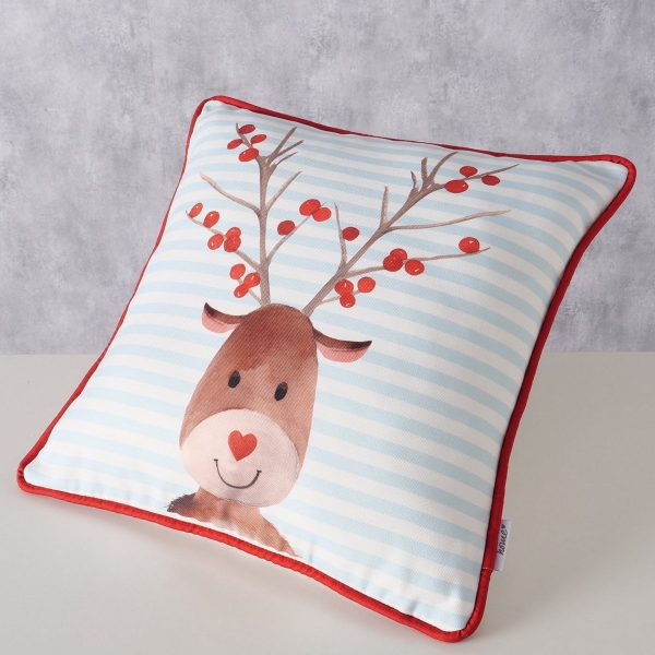 ΜΑΞΙΛΑΡΙ ΕΛΑΦΙ Fynn ΓΑΛΑΖΙΟ ΚΟΚΚΙΝΟ 45Χ45Χ10cm Polyester