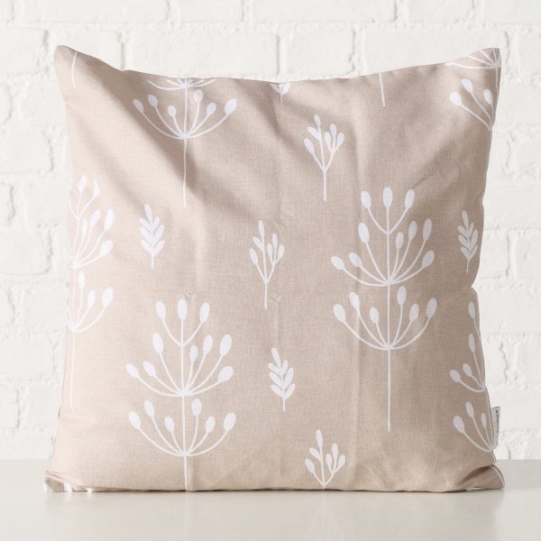 ΜΑΞΙΛΑΡΙ Farah Floral 45Χ45Χ12cm ΜΠΕΖ ΛΕΥΚΟ