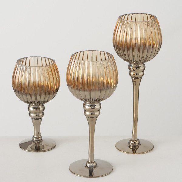 ΚΗΡΟΠΗΓΙΟ Set/3 ΜΕΛΙ Minou  H20/25/30cm D10cm ΓΥΑΛΙ