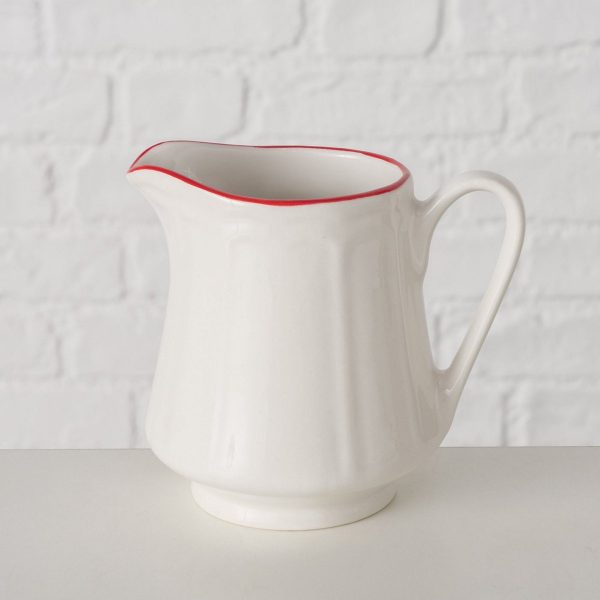 ΓΑΛΑΤΙΕΡΑ Hedda ΛΕΥΚΟ ΚΟΚΚΙΝΗ ΡΙΓΑ H10cm Dishwasher proof Porcelain