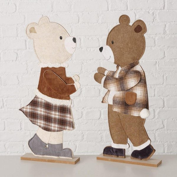 ΑΡΚΟΥΔΑΚΙΑ ΦΙΓΟΥΡΑ 2/ass ΑΓΟΡΙ ΚΟΡΙΤΣΙ ΤΣΟΧΑ ΕΚΡΟΥ ΚΑΦΕ Henry Bear H59,5cm MDF Polyester