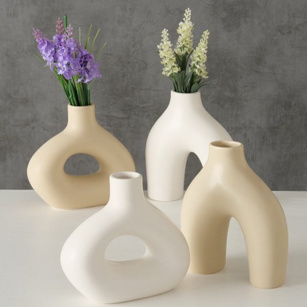 ΒΑΖΟ 4/ass ΛΕΥΚΟ ΕΚΡΟΥ Metty 15X6X18cm ΚΕΡΑΜΙΚΟ