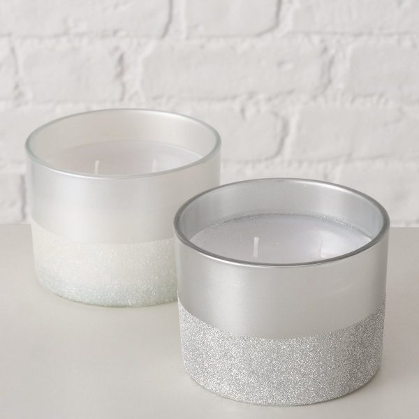 ΚΕΡΙ 2/ass ΣΕ ΓΥΑΛΙΝΟ ΒΑΖΟ ΛΕΥΚΟ ΑΣΗΜΙ ΜΑΤ Inaya H8cm D11cm ΠΑΡΑΦΙΝΗ