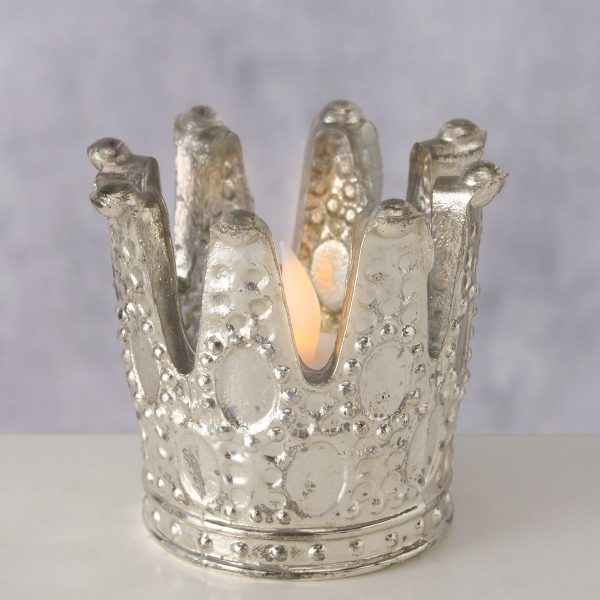 ΚΗΡΟΠΗΓΙΟ ΚΟΡΩΝΑ Crown H7,5cm D8,5cm ΑΣΗΜΙ ΓΥΑΛΙ