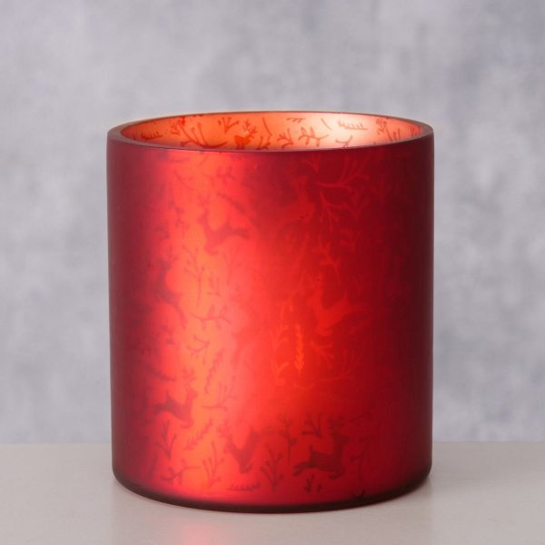 ΚΗΡΟΠΗΓΙΟ ΚΟΚΚΙΝΟ ΕΛΑΦΙΑ Gwendo H8,5cm D8cm ΓΥΑΛΙ