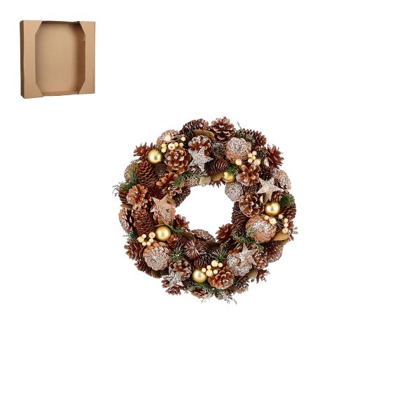 ΣΤΕΦΑΝΙ ME ΚΟΥΚΟΥΝΑΡΙΑ ΣΤΟΛΙΔΙΑ ΧΡΥΣΑ - H9 D34cm