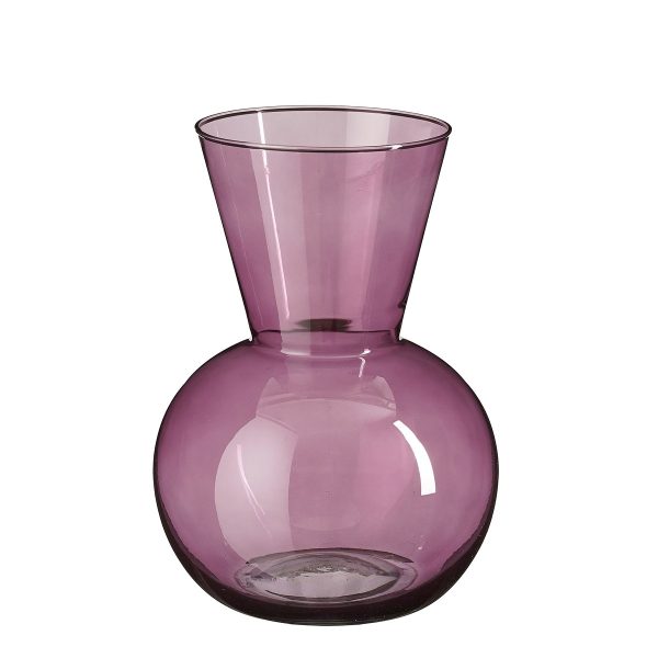 ΒΑΖΟ ΓΥΑΛΙ purple ΔΙΑΦΑΝΕΣ Fancy  h30xd21cm