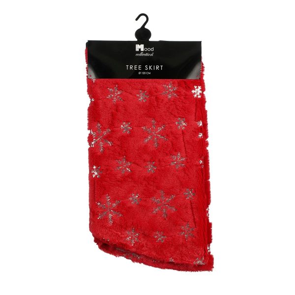 ΠΟΔΙΑ ΔΕΝΤΡΟΥ snowflake ΚΟΚΚΙΝΟ d120cm polyester