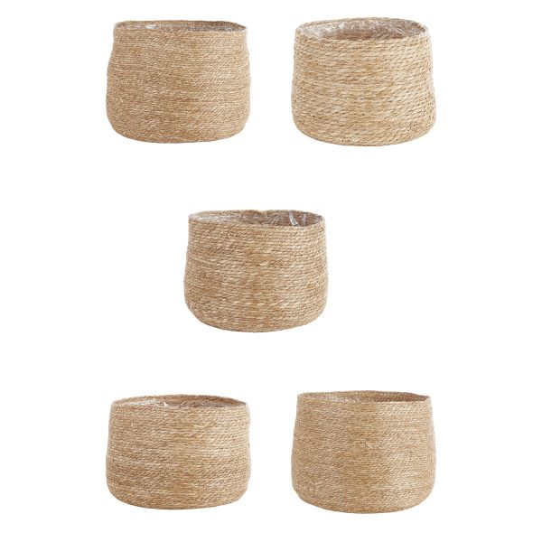 ΚΑΛΑΘΙ SET/5 ΨΑΘΑ ΜΕ ΕΠΕΝΔΥΣΗ  ΦΥΣΙΚΟ  D32/39/48/56/65cm H25/27/31/43cm