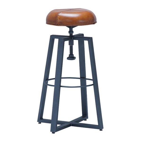 ΣΚΑΜΠΩ 50x50x78 CM  FACTORY DESIGN ME ΚΑΘΙΣΜΑ ΔΕΡΜΑΤΙΝΟ COGNAC ΜΕ ΜΕΤΑΛΛΙΚΟ ΣΚΕΛΕΤΟ