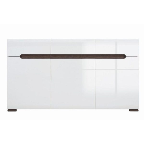 ΜΠΟΥΦΕΣ ΜΕ 3 ΣΥΡΤΑΡΙΑ 150/84/41cm NEW YORK 011  ΛΕΥΚΟ ΓΥΑΛΙΣΤΕΡΟ / WENGE MAGIC ΜΕΛΑΜΙΝΗ (ΠΕΡΙΛΑΜΒΑΝΕΤΑΙ ΟΔΗΓΟΣ ΣΥΝΑΡΜΟΛΟΓΗΣΗΣ)