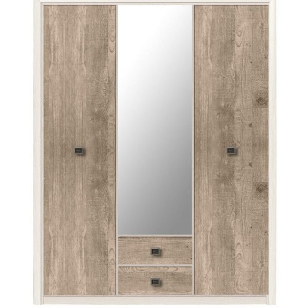 ΝΤΟΥΛΑΠΑ ΤΡΙΦΥΛΛΗ ΜΕ ΚΑΘΡΕΠΤΗ 2 ΣΥΡΤΑΡΙΑ LONDON 019 ARIZONA PINE / SHIP OAK 163,50/208/56,50cm ΜΕΛΑΜΙΝΗ (ΠΕΡΙΛΑΜΒΑΝΕΤΑΙ ΟΔΗΓΟΣ ΣΥΝΑΡΜΟΛΟΓΗΣΗΣ)